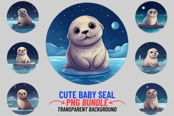 Download Cute Baby Seal 8 PNG Clipart Bundle - Clipart Collection