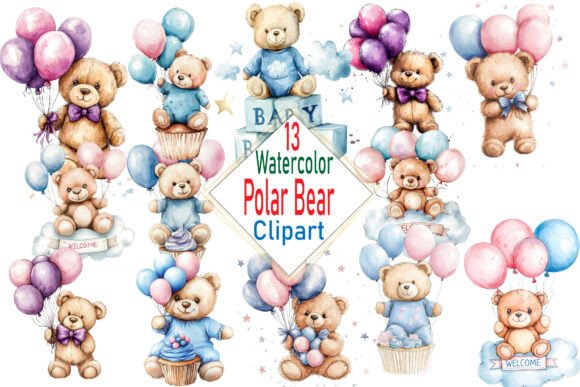 Download Watercolor Polar Bear PNG Clipart - Clipart Collection