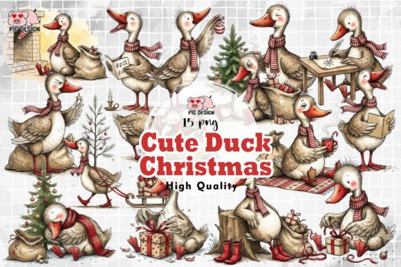 Download Cute Christmas Duck Clipart PNG - Clipart Collection