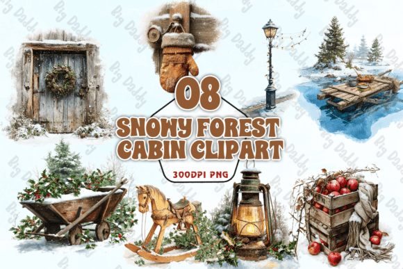 Download Snowy Forest Cabin Clipart PNG - Clipart Collection