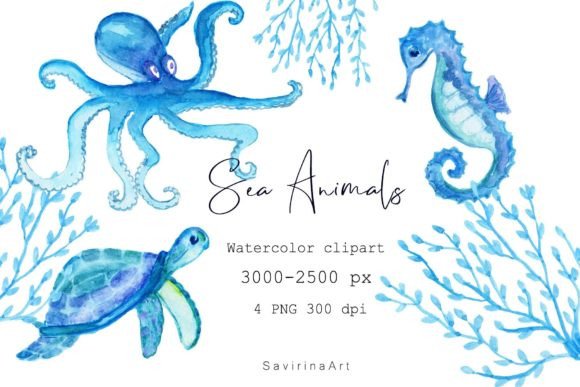 Download Watercolor Clipart Sea Animals Seahorse. - Clipart Collection