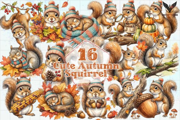 Download Cute Autumn Squirrel Clipart PNG - Clipart Collection