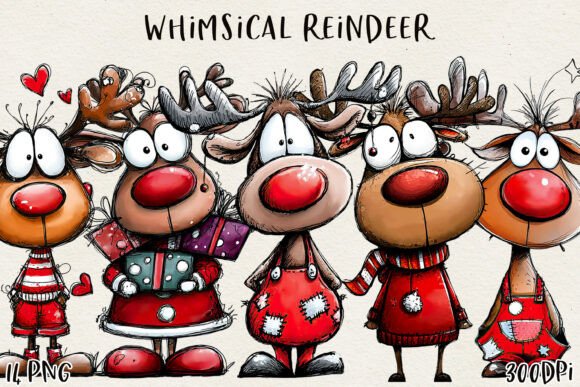 Download Cute Christmas Reindeer Clipart - Clipart Collection