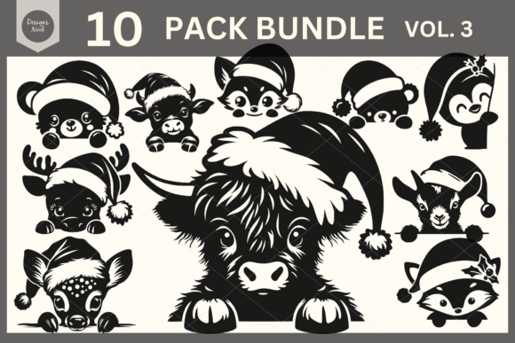 Download Santa Animals SVG Clipart Silhouette PNG - Clipart Collection