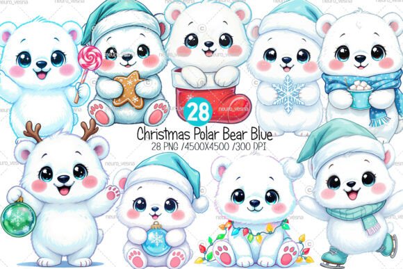 Download Christmas Polar Bear Clipart - Clipart Collection