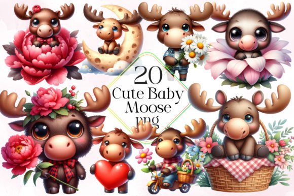 Download Cute Baby Moose Sublimation Clipart - Clipart Collection