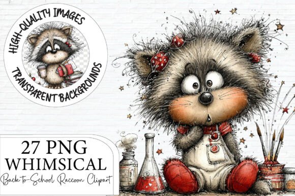 Download Whimsical Back to School Raccoon Clipart - Clipart Collection
