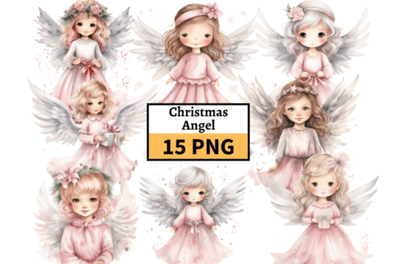 Download Cute Christmas Angel Clipart Bundle PNG - Clipart Collection