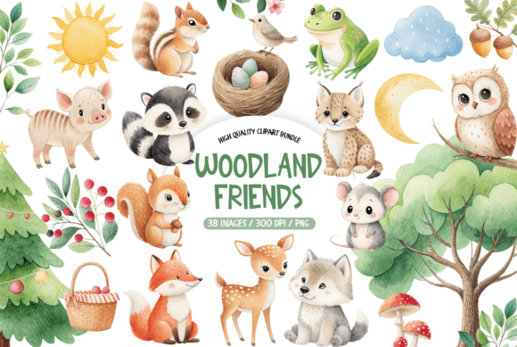 Download Woodland Friends Clipart Bundle - Clipart Collection