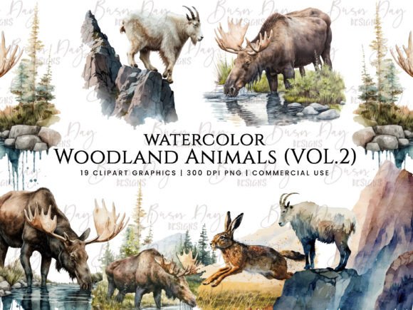 Download Watercolor Woodland Animal Clipart Vol 2 - Clipart Collection