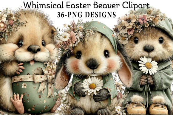 Download Whimsical Easter Beaver Clipart - Clipart Collection