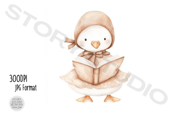 Download Winter Duck Reading Book Clipart - Clipart Collection