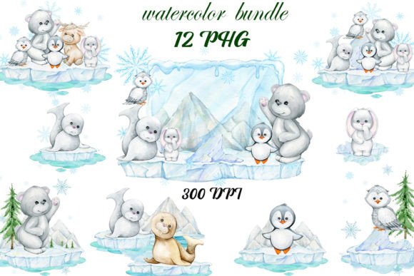 Download Christmas Winter Clipart Bundle. Animals - Clipart Collection