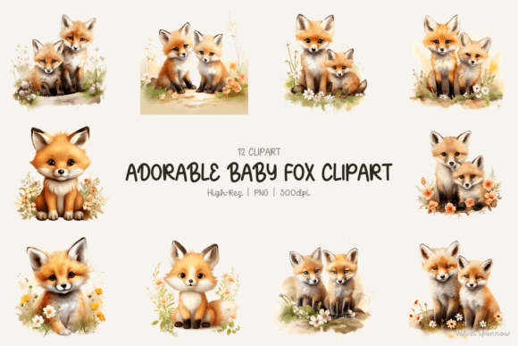 Download Adorable Baby Fox Clipart - Clipart Collection
