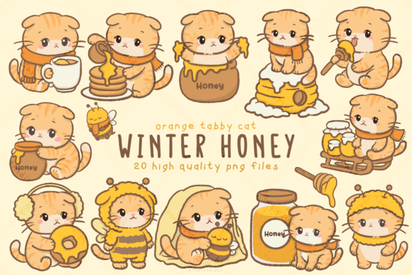 Download Winter Honey Orange Cat Clipart - Clipart Collection