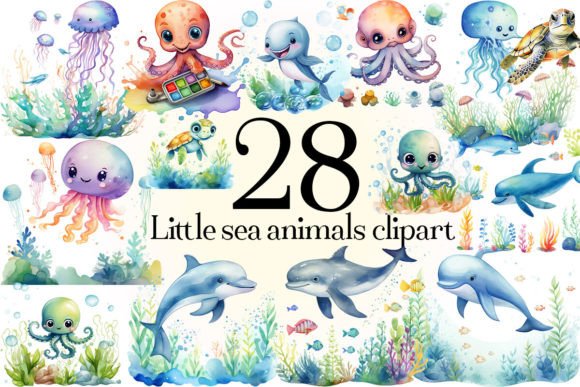 Download Little Sea Animals Clipart - Clipart Collection
