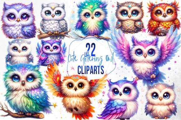 Download Glittering Cute Owl Sublimation Clipart - Clipart Collection