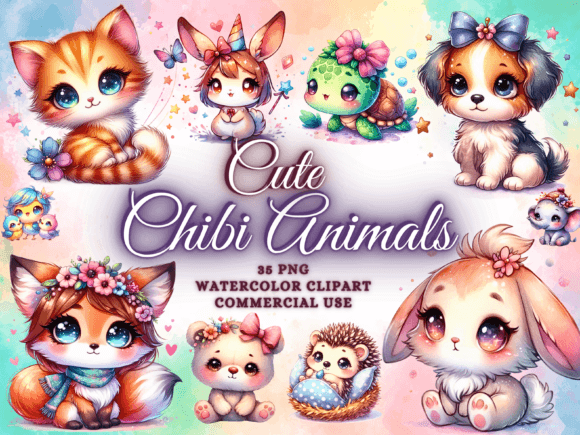Download Cute Chibi Animals Clipart - Animals PNG - Clipart Collection