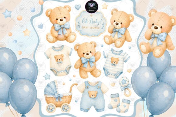 Download Blue Teddy Bear Baby Clipart - Clipart Collection