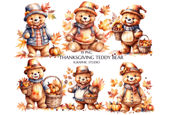 Download Thanksgiving Teddy Bear Clipart, - Clipart Collection