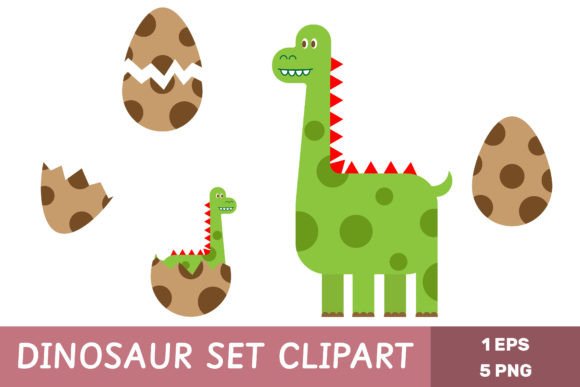Download Dinosaur Set Clipart for Kids - Clipart Collection