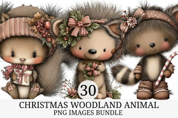 Download Whimsical Christmas Woodland Animal PNG - Woodland animal Collection