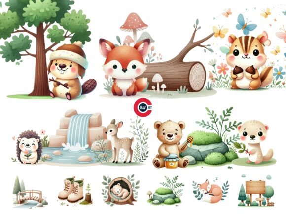 Download Woodland or Forest Animals PNG Cliparts - Clipart Collection