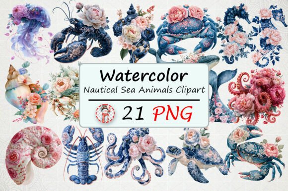 Download Nautical Sea Animals Clipart - Clipart Collection