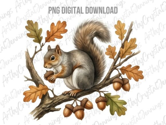 Download Fall Squirrel Acorn Clipart PNG - Clipart Collection