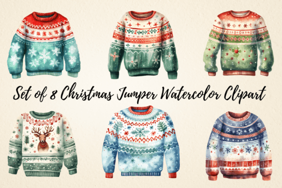 Download Christmas Jumper Watercolor Clipart - Clipart Collection