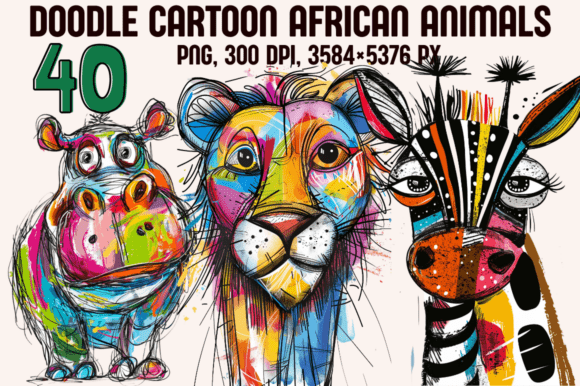 Download Doodle Cartoon African Animals - Africa Collection