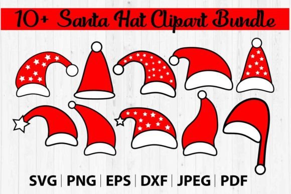Download 10+ Santa Hat Clipart Bundle SVG - Clipart Collection