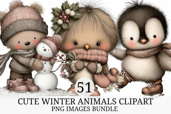 Download Cute Winter Animals Clipart - Clipart Collection