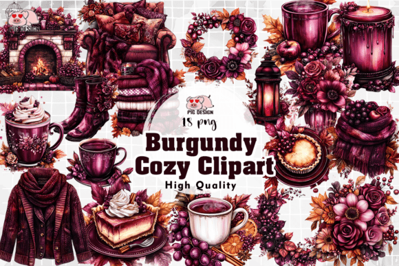 Download Burgundy Cozy Clipart PNG - Clipart Collection