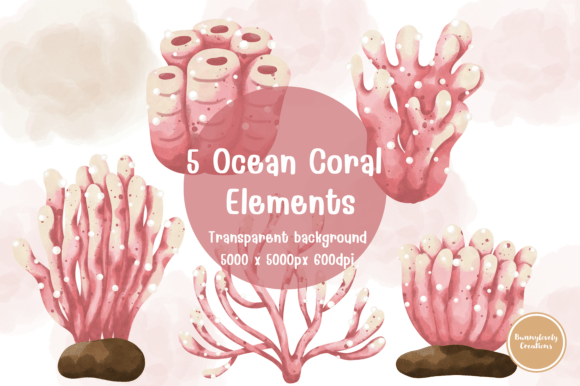 Download Watercolor Pink Coral Clipart Set - Clipart Collection