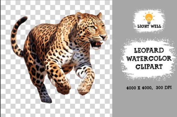Download Cute Wildlife Leopard Watercolor Clipart - Clipart Collection