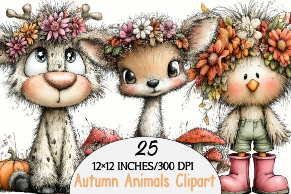Download Watercolor Autumn Animals Clipart - Clipart Collection