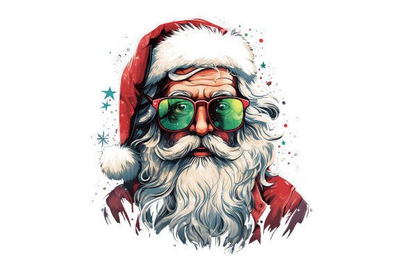 Download Smart Santa Claus with Sunglasse Clipart - Clipart Collection