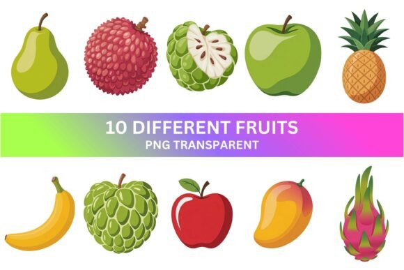 Download Tropical and Fresh Fruit Clipart PNG Set - Clipart Collection