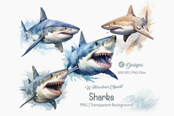 Download Sharks Clipart, Sea Animals PNG Bundle - Clipart Collection