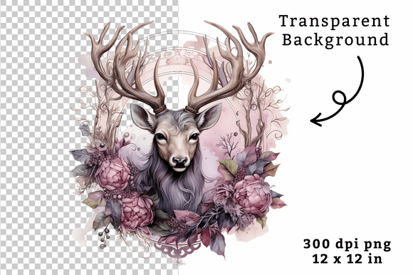 Download Watercolor Reindeer Clipart PNG - Clipart Collection