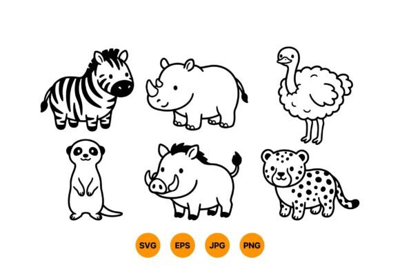 Download Cute Safari Animal Clipart SVG - Clipart Collection