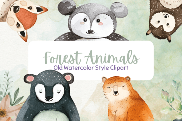 Download Vintage Watercolor Forest Animal Clipart - Clipart Collection