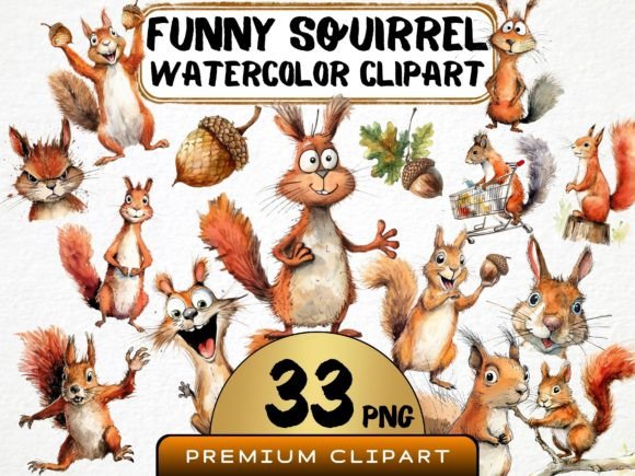 Download Funny Squirrel Clipart Bundle&nbsp; - Clipart Collection