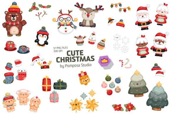 Download Cute Christmas, Digital Clipart Set - Clipart Collection