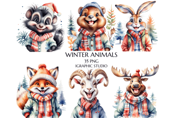 Download Winter Animals Clipart Bundle - Clipart Collection