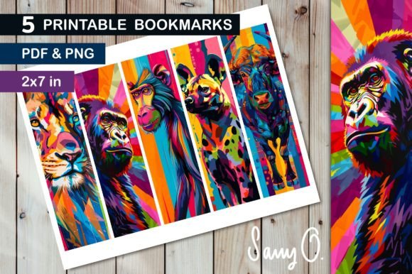 Download Bookmark African Animals Pop Art Lion - Africa Collection