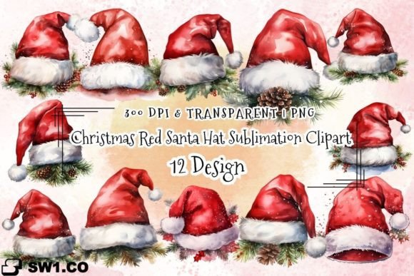 Download Christmas Red Santa Hat Clipart PNG - Clipart Collection