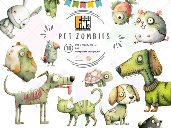 Download Zombie Pets Clipart PNG | Cute Halloween - Clipart Collection
