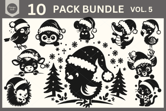 Download Santa Animals SVG Clipart Silhouette PNG - Clipart Collection